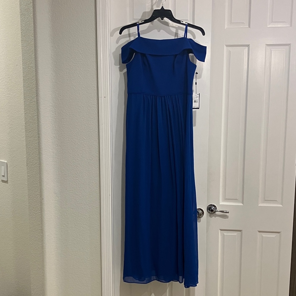 Crepe Chiffon Gown, 18, Violet Cobalt, NWT